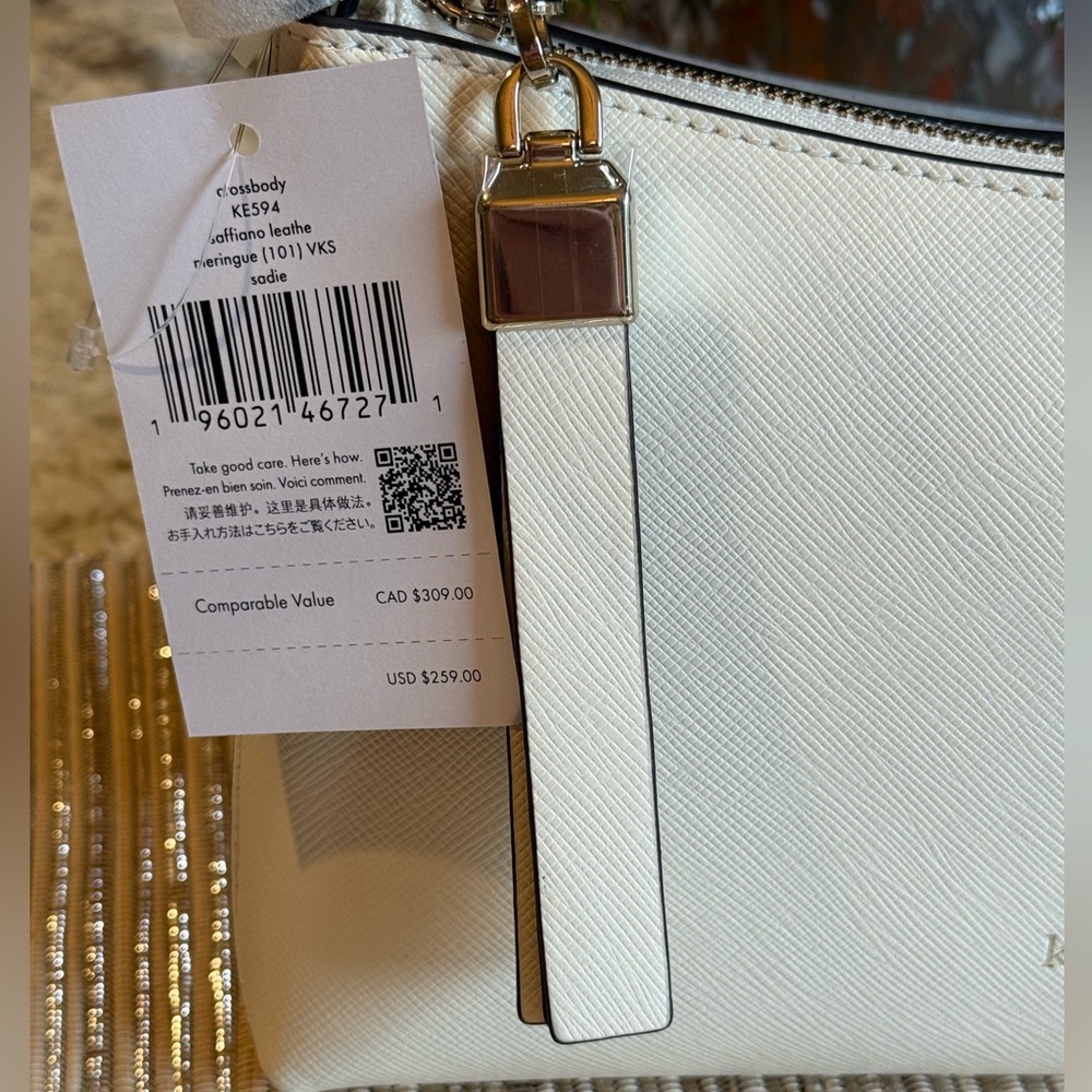 NEW kate spade new york Leather Sadie Crossbody In Meringue #KE594 - Picture 5 of 15